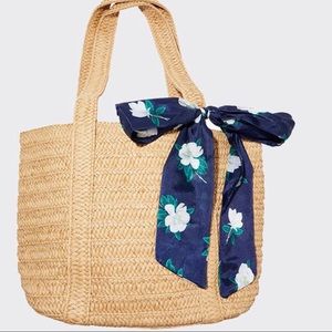 Draper James 🌻 Straw Bag w/ Floral Scarf